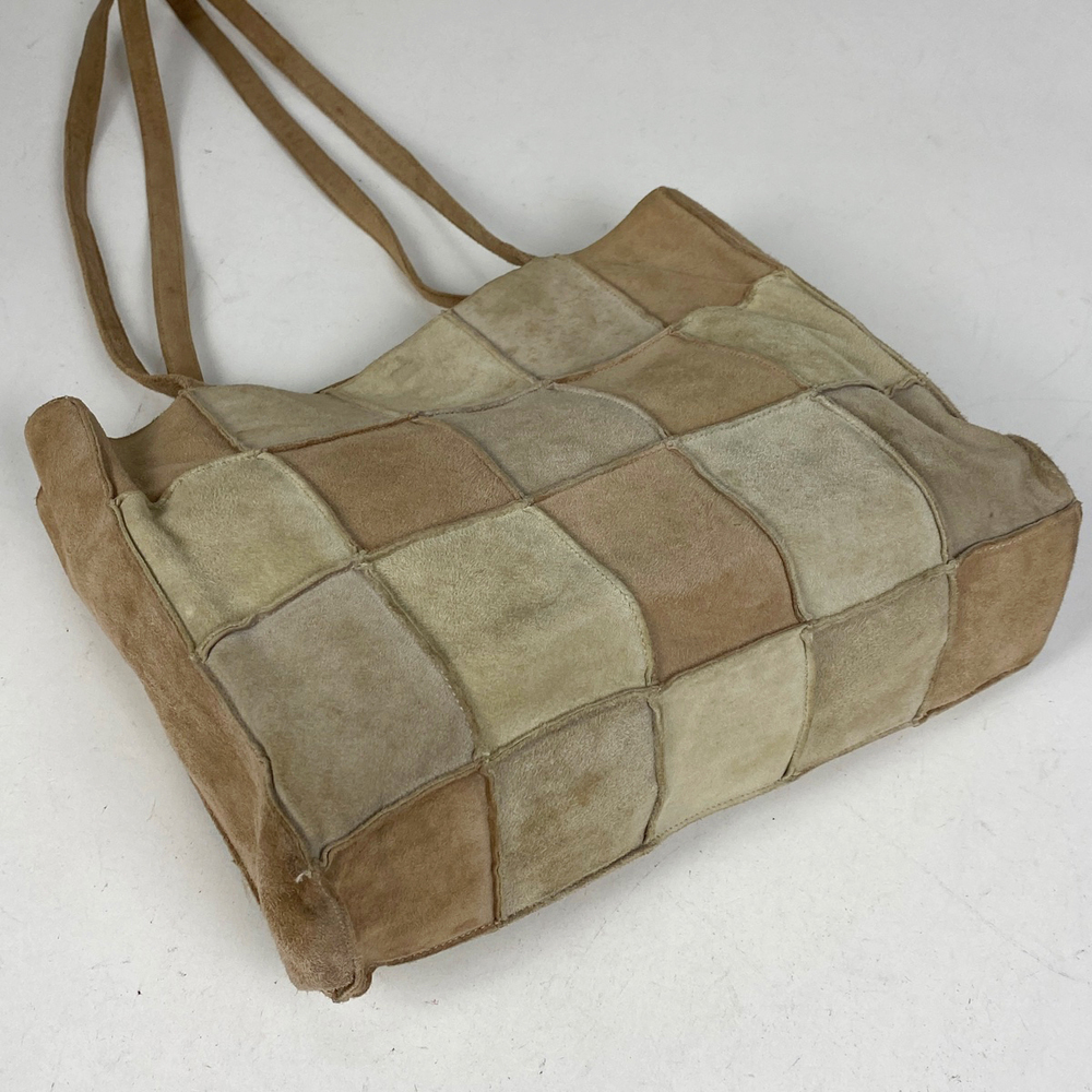 Chanel Tote Patchwork Beige Shoulder Tote Logo Bag Bag Suede Bag